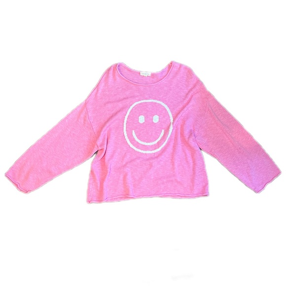 Promesa Smiley Face Graphic Lightweight Graphic Sweater - Picture 1 of 6